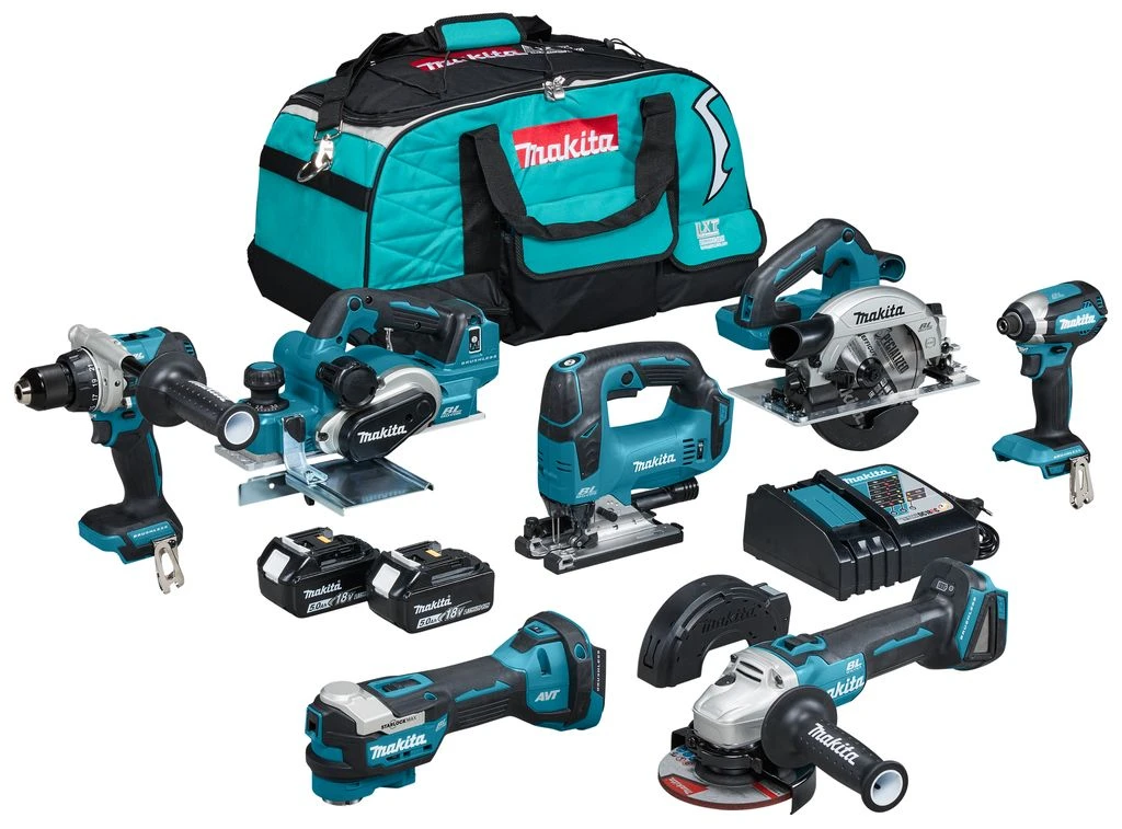 Makita DLX7019TX1 18V Li-Ion Accu Combiset (2x 5,0Ah) In Tas - Koolborstelloos 3 Makita DLX7019TX1 18V Li-Ion Accu Combiset (2x 5,0Ah) In Tas - Koolborstelloos
