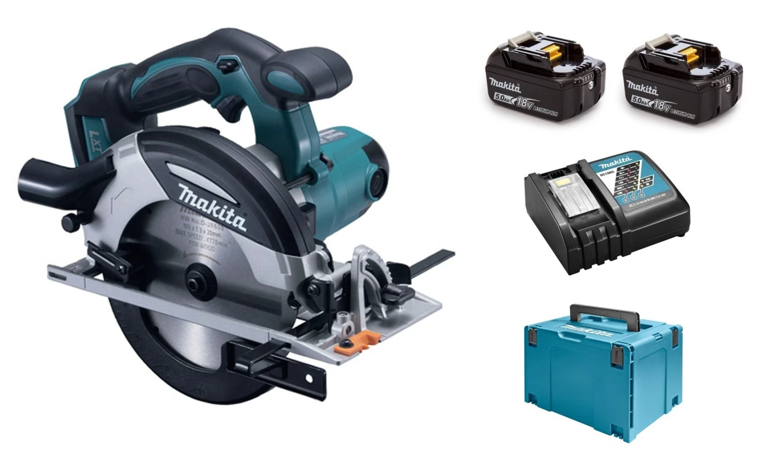 Makita DHS630RTJ 18V Li-Ion Accu Cirkelzaag Set (2x 5.0Ah Accu) In Mbox - 165mm 3 Makita DHS630RTJ 18V Li-Ion Accu Cirkelzaag Set (2x 5.0Ah Accu) In Mbox - 165mm