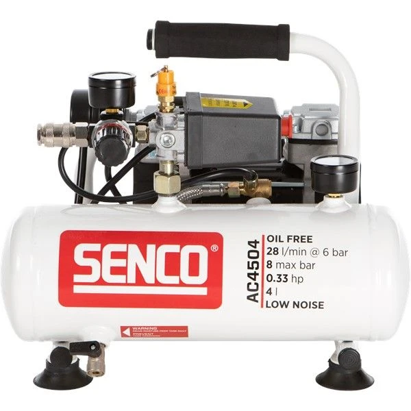 Senco AC4504 Compressor - Geluidsarm - 240W - 8 Bar - 4L - 28L/m - AFN0024 3 Senco AC4504 Compressor - Geluidsarm - 240W - 8 Bar - 4L - 28L/m - AFN0024