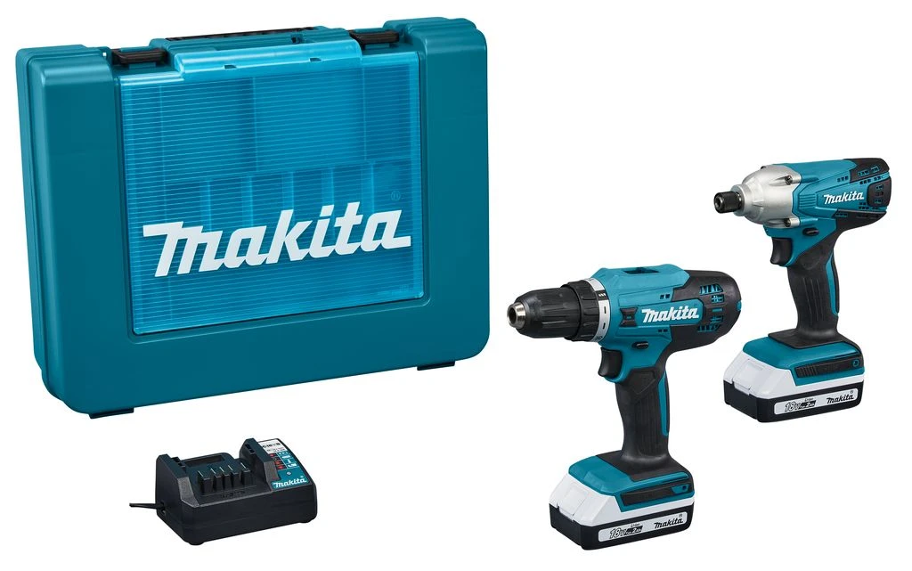 Makita DK18A35X2 18V Li-Ion Accu Klopboor-/schroefmachine (DF488DZ) & Slagschroevendraaier (TD127DZ) Combiset (2x 2Ah) In Koffer 3 Makita DK18A35X2 18V Li-Ion Accu Klopboor-/schroefmachine (DF488DZ) & Slagschroevendraaier (TD127DZ) Combiset (2x 2Ah) In Koffer
