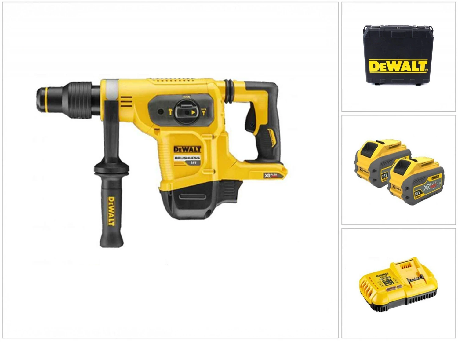 DeWalt DCH481X2 54V Li-Ion Accu XR Flexvolt SDS-max Combihamer Set In Koffer (2x 9.0Ah Accu) - 6J - Koolborstelloos - DCH481X2-QW 3 DeWalt DCH481X2 54V Li-Ion Accu XR Flexvolt SDS-max Combihamer Set In Koffer (2x 9.0Ah Accu) - 6J - Koolborstelloos - DCH481X2-QW