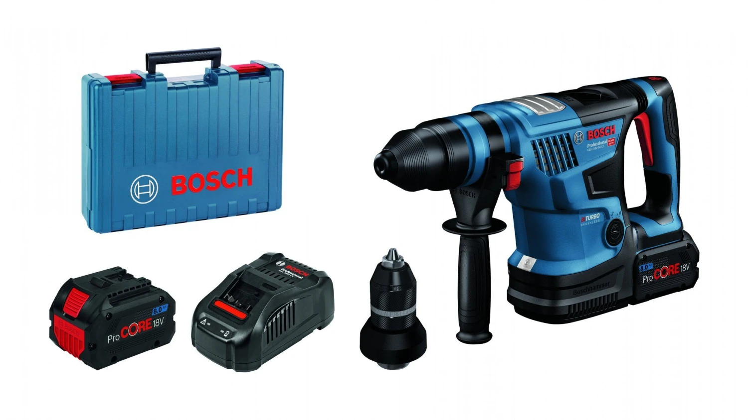Bosch GBH 18V-34 CF 18V Li-ion Accu BiTurbo Boorhamer Set - 2x ProCORE 18V 8,0 Ah - Koolborstelloos - 0611914002 3 Bosch GBH 18V-34 CF 18V Li-ion Accu BiTurbo Boorhamer Set - 2x ProCORE 18V 8,0 Ah - Koolborstelloos - 0611914002