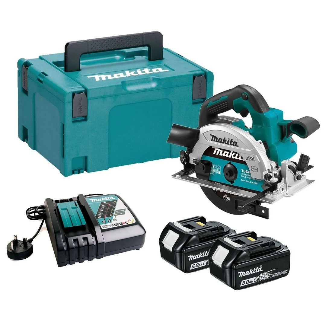 Makita DHS660RTJ 18V Li-Ion Accu Cirkelzaag Set (2x 5.0Ah Accu) In Mbox - 165mm - Koolborstelloos 3 Makita DHS660RTJ 18V Li-Ion Accu Cirkelzaag Set (2x 5.0Ah Accu) In Mbox - 165mm - Koolborstelloos