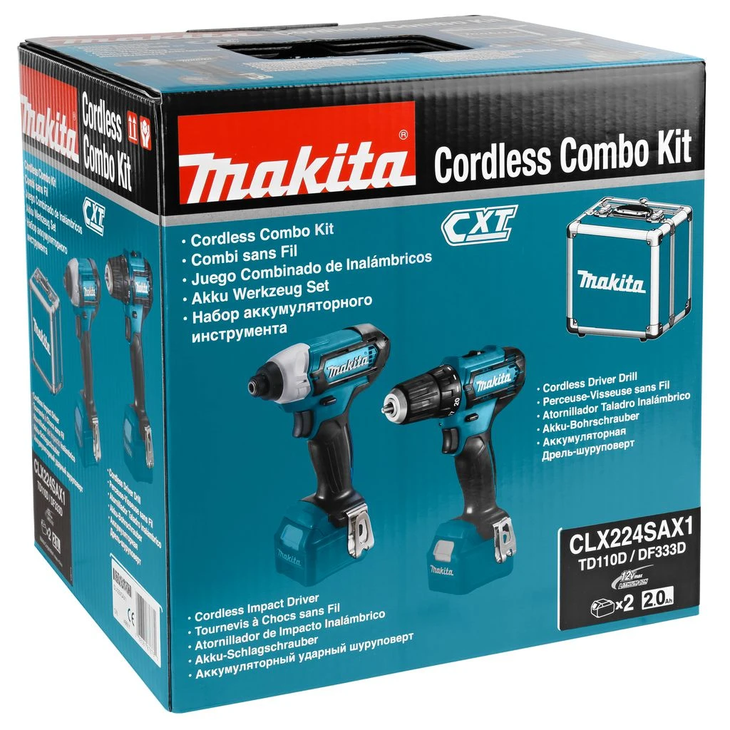 Makita CLX224SAX1 12V Li-Ion Accu Boor-/schroefmachine (DF333D) & Slagschroevendraaier (TD110D) Combiset (2x 2.0Ah Accu) In Koffer 6 Makita CLX224SAX1 12V Li-Ion Accu Boor-/schroefmachine (DF333D) & Slagschroevendraaier (TD110D) Combiset (2x 2.0Ah Accu) In Koffer - Afbeelding 4