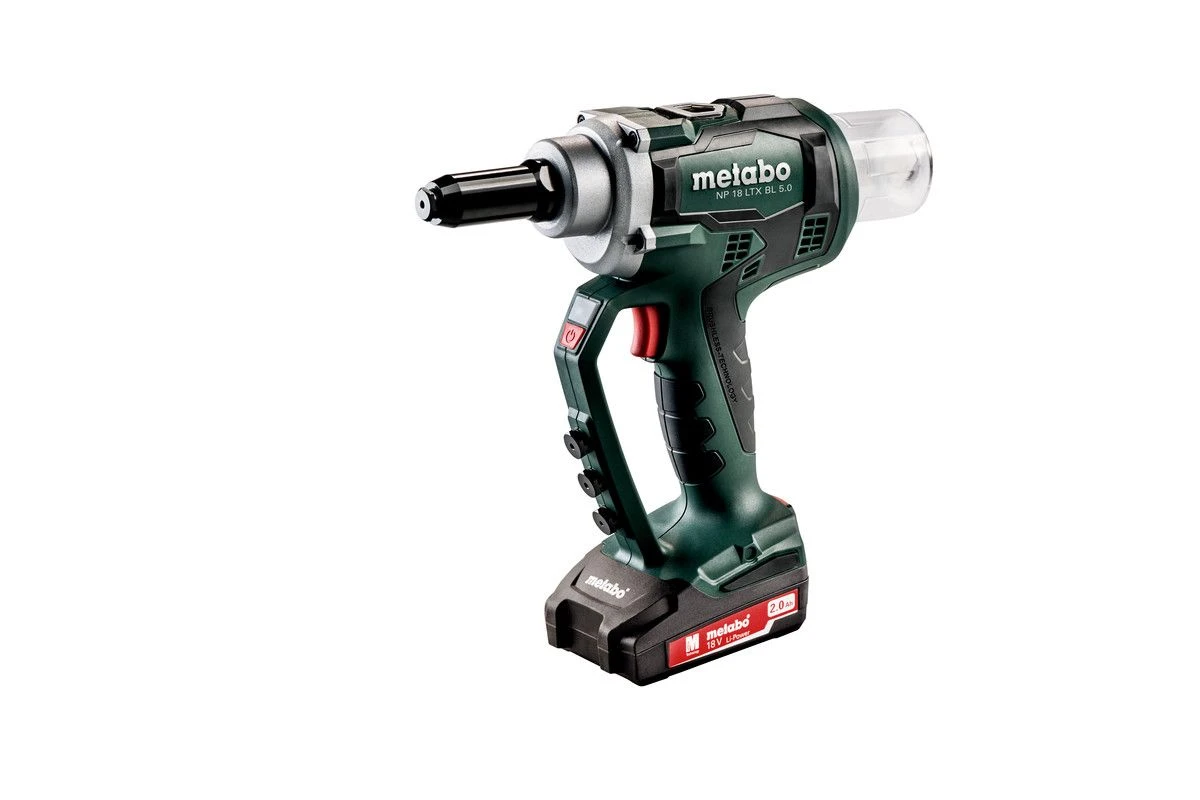 Metabo NP 18 LTX BL 5.0 18V Li-Ion Accu Blindnietpistool Set (2x 2.0Ah Accu) In MetaBox - Koolborstelloos - 2.4-5mm - 619002500 3 Metabo NP 18 LTX BL 5.0 18V Li-Ion Accu Blindnietpistool Set (2x 2.0Ah Accu) In MetaBox - Koolborstelloos - 2.4-5mm - 619002500