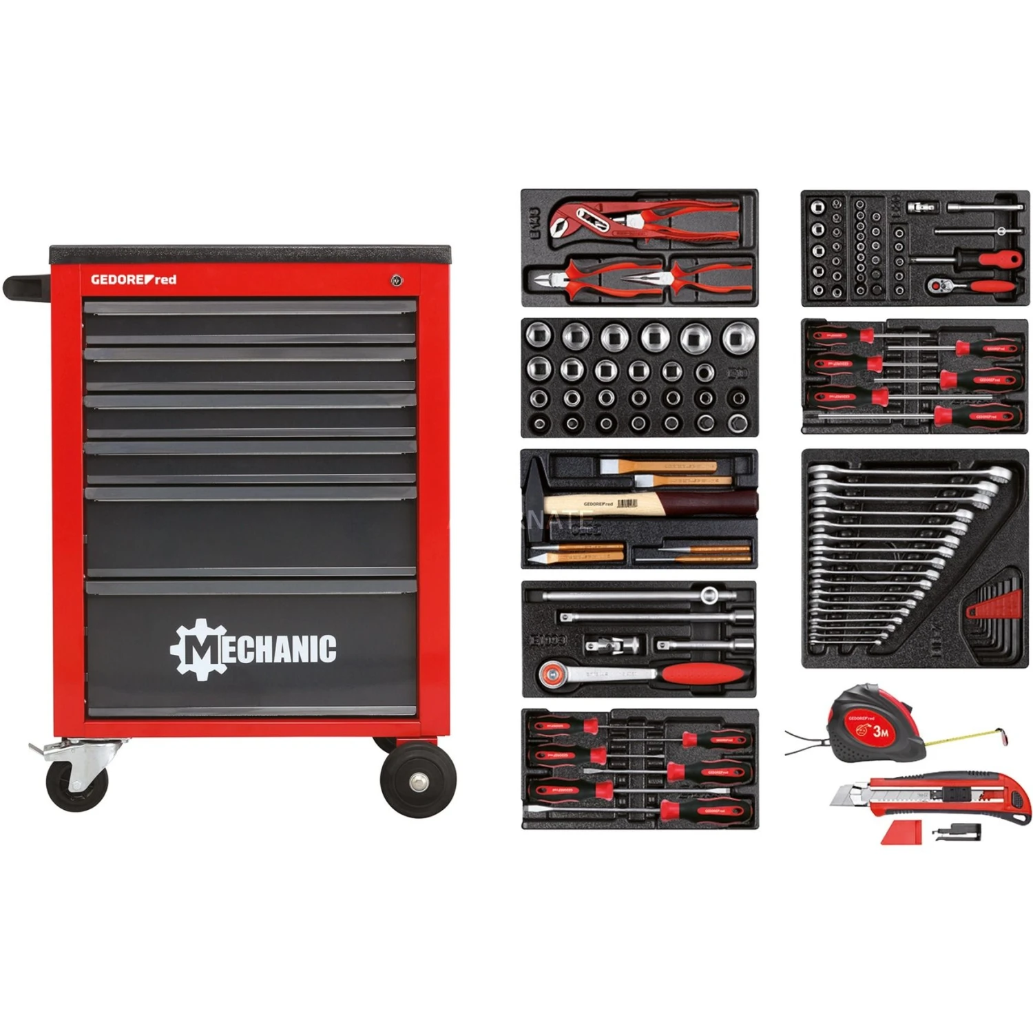 Gedore RED R21560001 119-delige Gereedschapswagen Mechanic - 3301667 3 Gedore RED R21560001 119-delige Gereedschapswagen Mechanic - 3301667