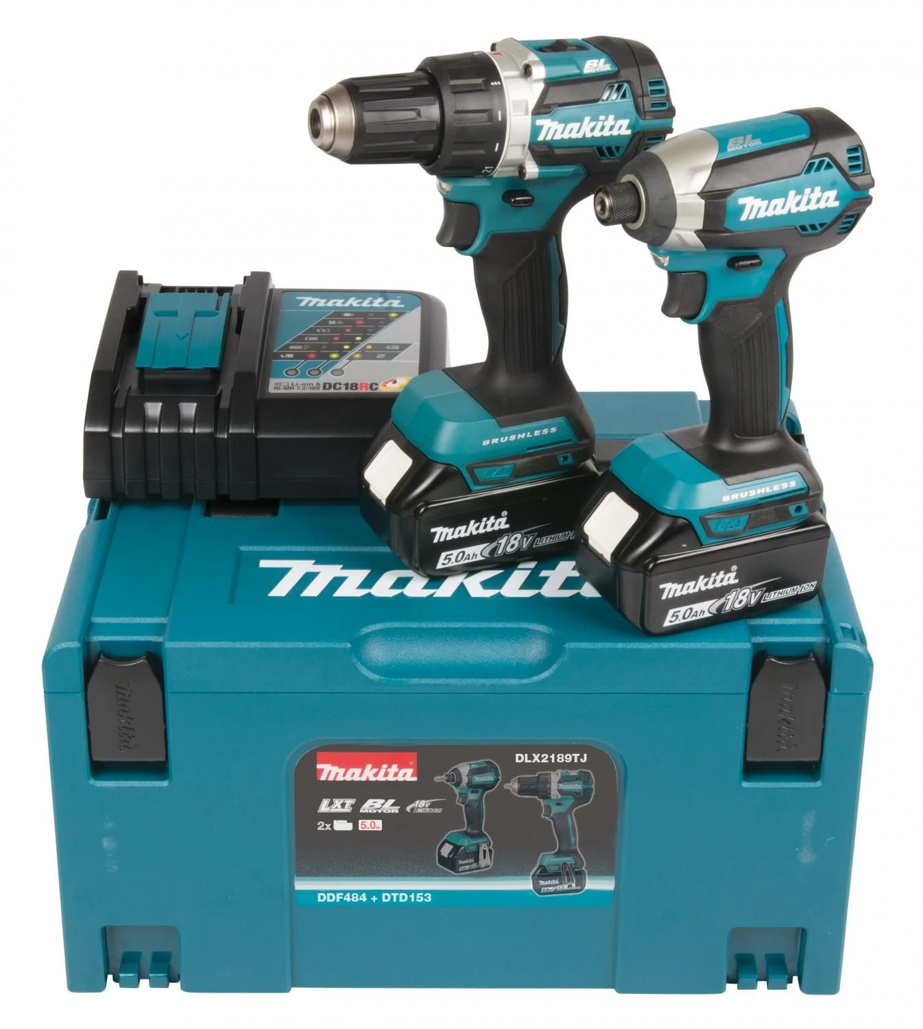 Makita DLX2189TJ 18V Li-Ion Accu Schroef/boormachine (DDF484) & Slagschroevendraaier (DTD153) Combiset (2x 5,0Ah Accu) In Mbox - Koolborstelloos 3 Makita DLX2189TJ 18V Li-Ion Accu Schroef/boormachine (DDF484) & Slagschroevendraaier (DTD153) Combiset (2x 5,0Ah Accu) In Mbox - Koolborstelloos