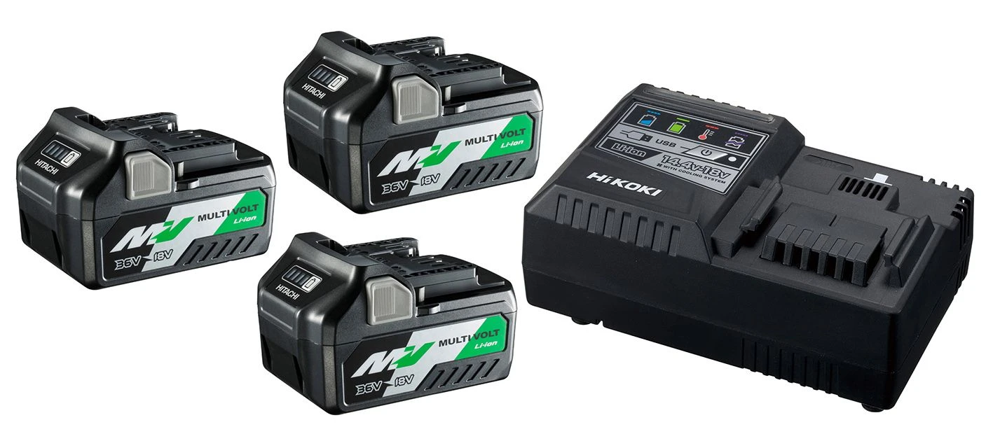 HiKOKI UC18YSL3WA3 MultiVolt Accu Starterset (3x 36V 2,5Ah / 18V 5.0Ah) + Lader 3 HiKOKI UC18YSL3WA3 MultiVolt Accu Starterset (3x 36V 2,5Ah / 18V 5.0Ah) + Lader