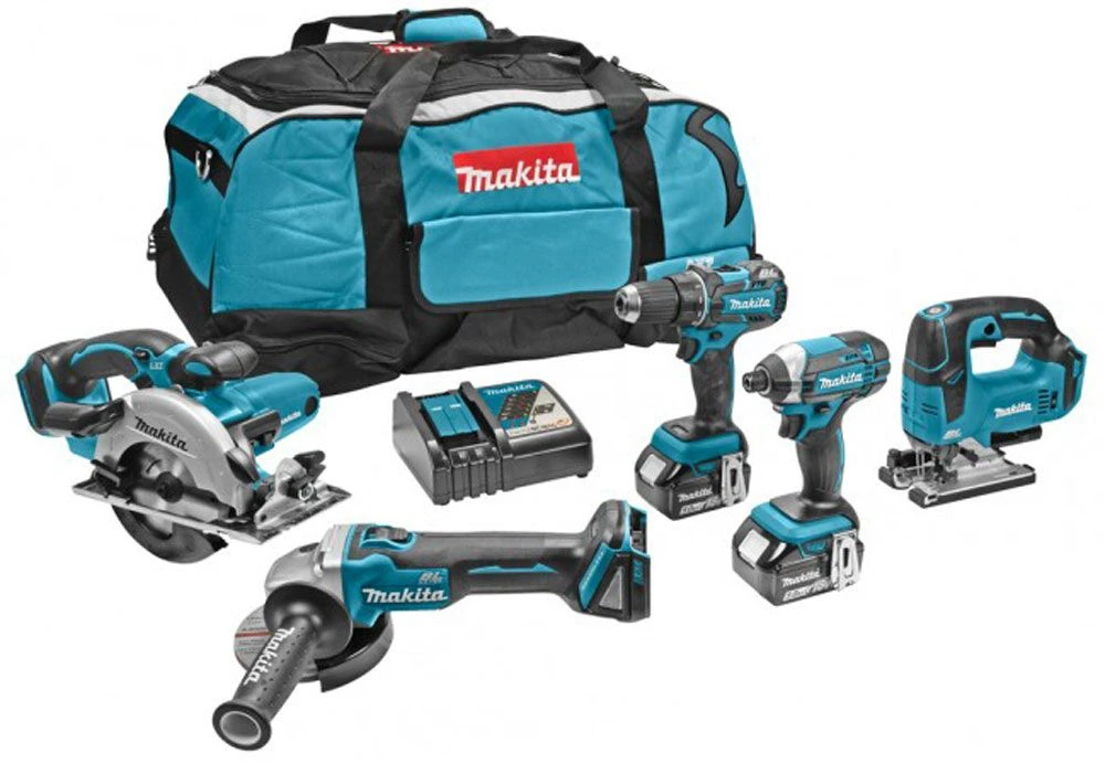 Makita DLX5020T 18V Li-Ion Accu 5-delige Combiset (2x 5,0Ah Accu) In Tas 3 Makita DLX5020T 18V Li-Ion Accu 5-delige Combiset (2x 5,0Ah Accu) In Tas