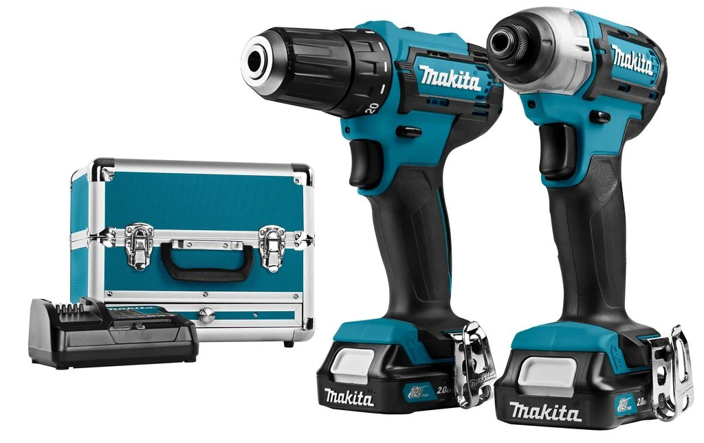 Makita CLX224SAX1 12V Li-Ion Accu Boor-/schroefmachine (DF333D) & Slagschroevendraaier (TD110D) Combiset (2x 2.0Ah Accu) In Koffer 3 Makita CLX224SAX1 12V Li-Ion Accu Boor-/schroefmachine (DF333D) & Slagschroevendraaier (TD110D) Combiset (2x 2.0Ah Accu) In Koffer