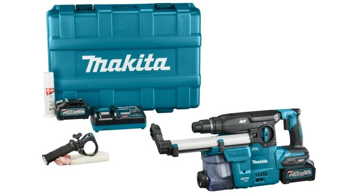 Makita HR008GM202 XGT 40 V Max Combihamer Set 4,0 Ah Accu (2 St), Snellader, Stofafzuiging, In Kunststof Koffer - 3,9 J 3 Makita HR008GM202 XGT 40 V Max Combihamer Set 4,0 Ah Accu (2 St), Snellader, Stofafzuiging, In Kunststof Koffer - 3,9 J