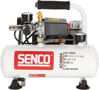 Senco AC4504 Compressor - Geluidsarm - 240W - 8 Bar - 4L - 28L/m - AFN0024 4 Senco AC4504 Compressor - Geluidsarm - 240W - 8 Bar - 4L - 28L/m - AFN0024 - Afbeelding 2